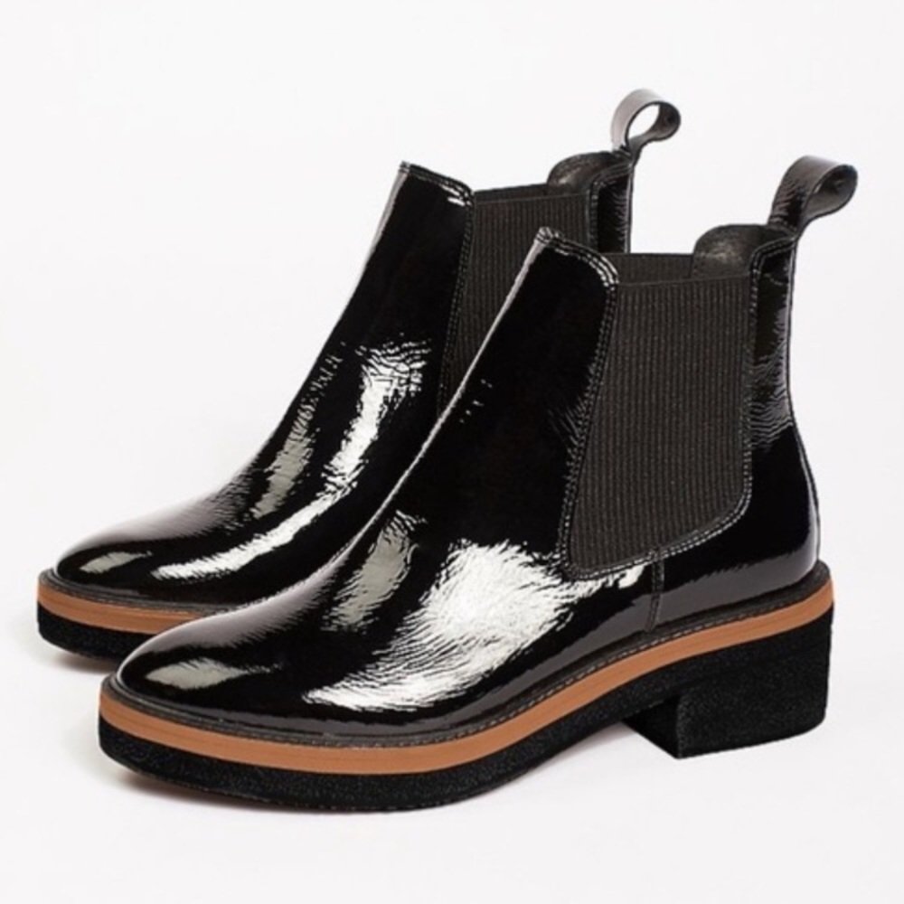 Free People “Caleb” Patent Leather Chelsea Boot